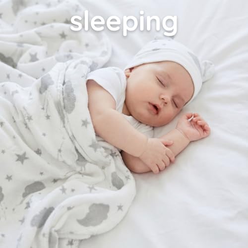 Image of Ramede 6 Set Baby Swaddle Blanket and Hat, 100% Cotton Newborn Receiving Blanket Wrap with Headband, 31.5 inch Soft, Breathable for Girl Boy Nursery Sleep Cradle Sheet Breastfeed Cover(Star,Grey)