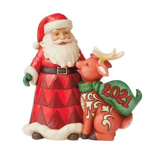 Figurine Père Noël Jim Shore 2021 statuette en résine sculptée aux détails d'art populaire