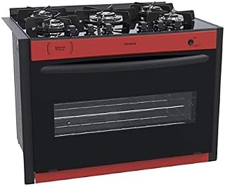 Fogao A Gas De Embutir Gaudi Prisma Vitreo 5q Vermelho Gás Glp