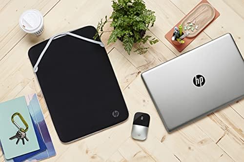 HP 2F2J1AA 14.1 Inch Black & Silver Protective Reversible Laptop Notebook Sleeve Case, Slim, Prevent Scratching, Zip-free