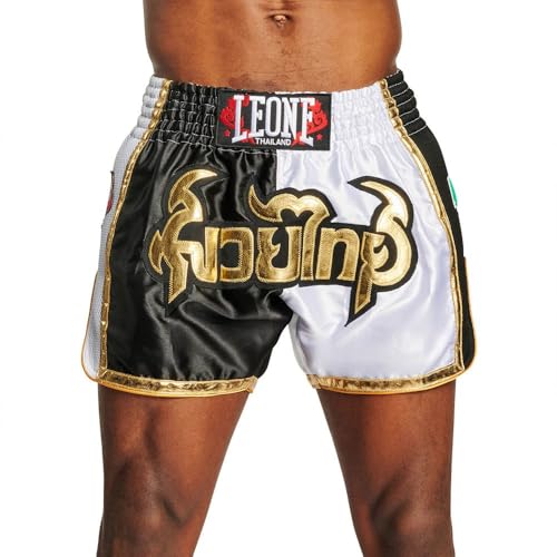 LEONE 1947, Panta Thai SIAM Bianco-Nero/S, Unisex Adulto - AB875