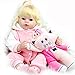 Aori Realistic Reborn Baby Doll 22 Inch Lifelike Weighted Reborn Baby Girl Doll with Pink Kitty Clothes and Accessories