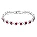 Produktbild Swarovski Angelic Square Armband, Weißes und Rhodiniertes Damenarmband mit Funkelnden Roten und Klaren Swarovski Kristallen