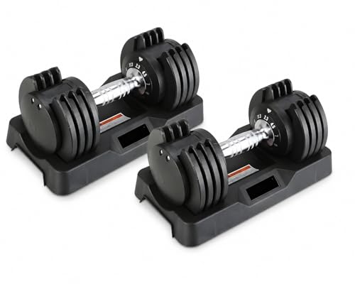 Image of Adjustable Dumbbell 2.5KG UP TO 12KG - Quick Select | 5-Point Safety Locking System | Space-Saving | Ideal for Home Workouts & Personal Fitness | Pack Of 2 (24, Kilograms)