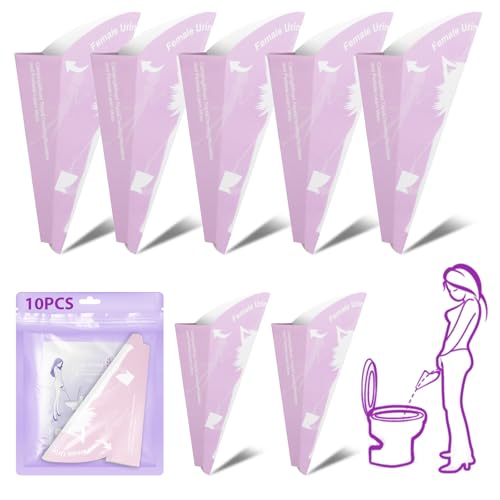 OFFCUP 10 Piezas Urinella para Mujer, Embudo de Papel Desechable para Orinar, Urinario Portatil, Mujer Plegable Orinal Mujer para Viaje Camping Senderismo y Actividades Al Aire Libre