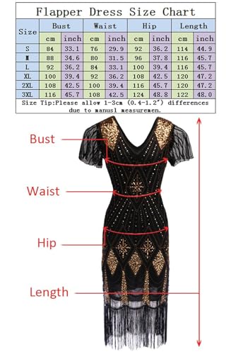 Image of Women 1920s Gatsby Vintage Sequin Flapper Fringe Party Plus Dress with 20s Accessories Set