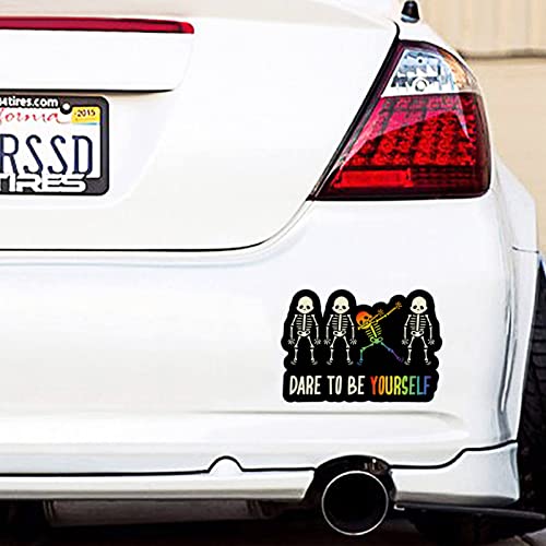2Pcs Lgbtq Car Accessories Vinyl Reflective Bumper Stickers, Rainbow Skull Pride Decals Gifts For Lesbian Gay Bisexual Transgender Queer Ally Support, Defend Equality Diversity Automotive Decor Stuffs #TOP1
