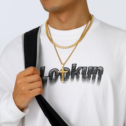 Suplight Cuban Link Chain for Men Women, Stainless Steel/Black/18K Gold Plated Figaro Chain Necklace 4mm/6mm/9mm Wide Cuban Chain Necklace, Hip Hop Jewelry 18"-30"2