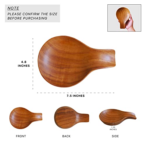 Cozinest Spoon Rest For Stove Top, Teak Wood Spoon Holder For Countertop, Ceramic Spoon Rest For Kitchen Counter, Serving Platter Décor Display Fruit Snacks Appetizer Wood Green Leaf (Wood) #TOP3