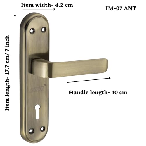 Image of SARDAR IM-07 Iron Handle Set 7 Inch|2 Keys | 6 Lever Single Turn Lock Set| Handle Set for Door, Bathroom, Bedroom, Living Room| (Antique)