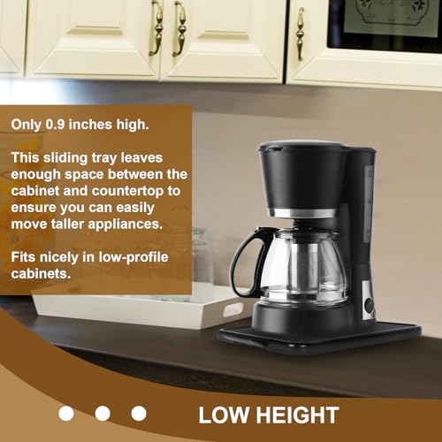 Kitchen Appliance Sliding Tray Coffee Maker Sliding Caddy with Rolling Wheels Under Cabinet Countertop Storage Organizer Moving Slider Extra Deep for Kitchenaid Stand Mixer Air Fryer Toaster Blender by Whaleme - Image 6
