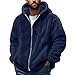 JPLZi Men Hoodies, Men Zip up Hoodie, Navy Sweatshirt, Men's Fuzzy Sherpa Athletic Hoodie Heavyweight Fleece Jacket Zip Up Hooded Sweatshirt Sports Coat 5XL