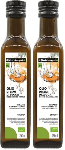 Probios Olio di Semi di Zucca Biologico - Ricco di Grassi Insaturi - Ideale per Una Dieta Equilibrata - 250 ml (Confezione da 2)