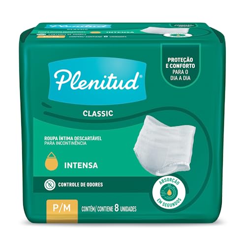 Plenitud Roupa Íntima Classic para Incontinência P/M-8 un