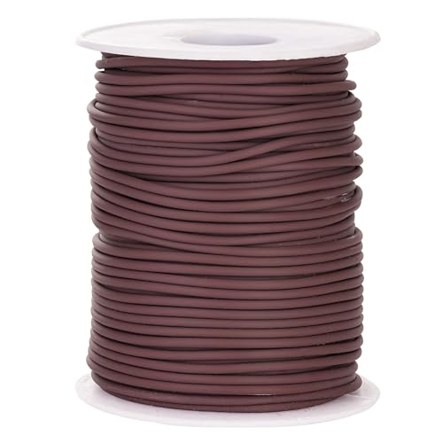 Hollow Pony Bead Rubber Tube Lacing 54 Yards 2mm Brown Stitch Keeper