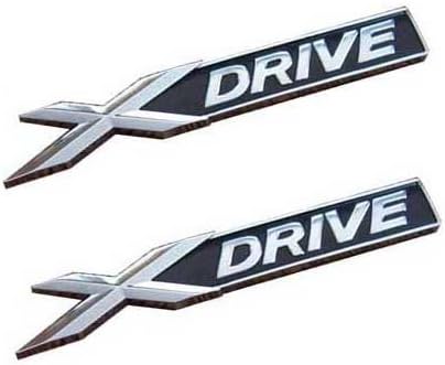 2 pieces Car Chrome Plated Emblem, Badge Sticker, Fender Side Sticker, Metal XDrive X3 X5 X6 E53 E90