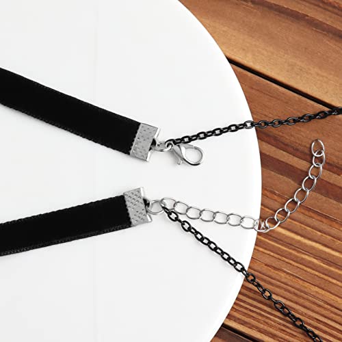 Hexalova Gothic Goth Cross Choker, Black Choker Necklace, Black Velvet Choker, Layered Necklace For Women, Layered Choker Necklace, Goth Jewelry For Women Girls (Black Cross) #TOP4