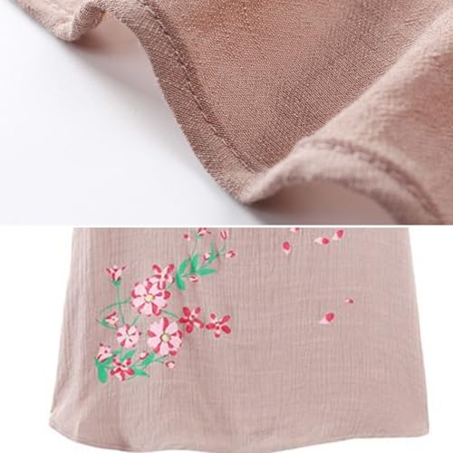 Image of FindThy Women's 2 Piece Linen Outfits Short Sleeve Floral Print Lounge Sets Crewneck Summer Suits