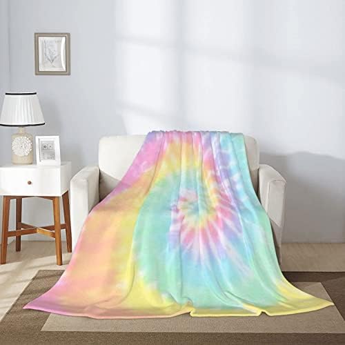 Rainbow Tie Dye Blanket Soft Fleece Throw Blanket Plush Weighted Blankets for Couch Sofa Rainbow Gifts for Boys Girls Kids Adults
