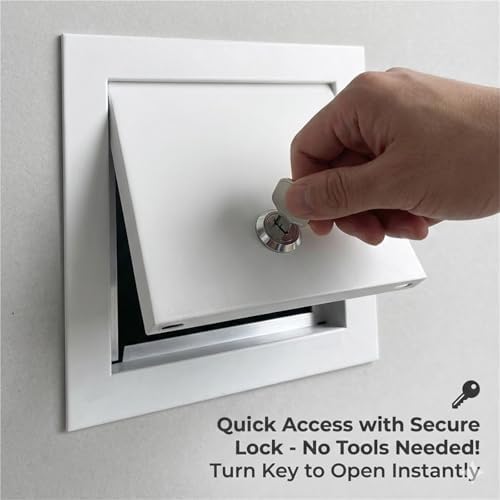 Duvar ve Tavan için Boyanabilir Metal Erişim Paneli Sıhhi Tesisat için Anahtar Kilidi Erişim Kapısı Elektrik ve HVAC Bakımı (50x50cm) Dayanıklı Muayene Kapağı - Görsel 3