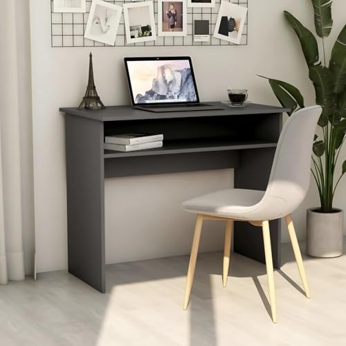 Image of MATTERHORN Engineered Wood Office Table, Work from Home Table with Shelf for Storage (DIY, 900 x 500 x 750 mm, MOOT-10002FebVar) (EbonyBlack)