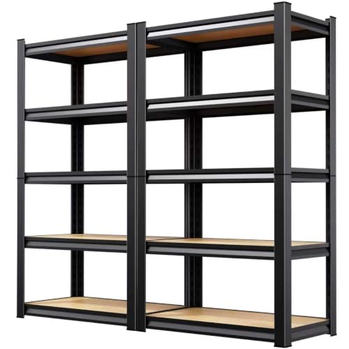 Image of 2-Pack 71 inchH-28 inchW-12 inchD Garage Shelving - 5 Tier Metal Storage Shelves | Adjustable Steel Rack Units, Industrial Utility Shelving for Pantry, Basement, Warehouse & Home Organization