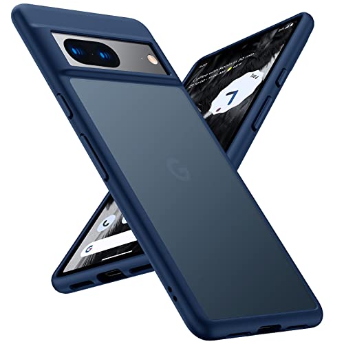 TORRAS Shockproof Designed for Google Pixel 7 Case 6.3'', [Military Grade Drop Tested] Translucent Matte Anti-Fingerprint Durable & Hard Back Slim Phone Case for Pixel 7 (2022), Blue-Guardian Series