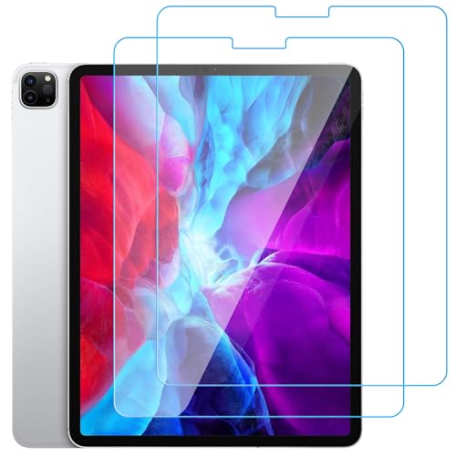 Whioltl Protection Écran pour iPad Pro 12,9 Pouces Modèle 2022/2021/2020/2018 (6ème/5ème/4ème/3ème Génération), Film de Protection en Verre Trempé, Haute Définition, Anti Rayures, HD Clair, Lot de 2