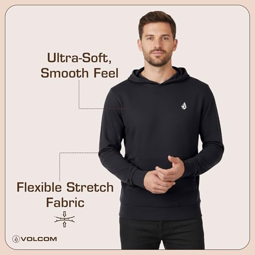 Volcom Men's Regular Fit Super Soft Fleece Lightweight Pullover Hooded Sweatshirt (Black, Large) by Volcom - Image 2