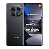 XIAOMI Redmi Note 15, Smartphone 6+128 GB, Massive 6000mAh Battery, Water Resistance, 108MP Super-clear Camera, 6.77" FHD+ Display, Black, Warranty 2 years, Charger Not Included