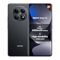 XIAOMI Redmi Note 15, Smartphone 6+128 GB, Massive 6000mAh Battery, Water Resistance, 108MP Super-clear Camera, 6.77 FHD+ Display, Black, Warranty 2 years, Charger Not Included