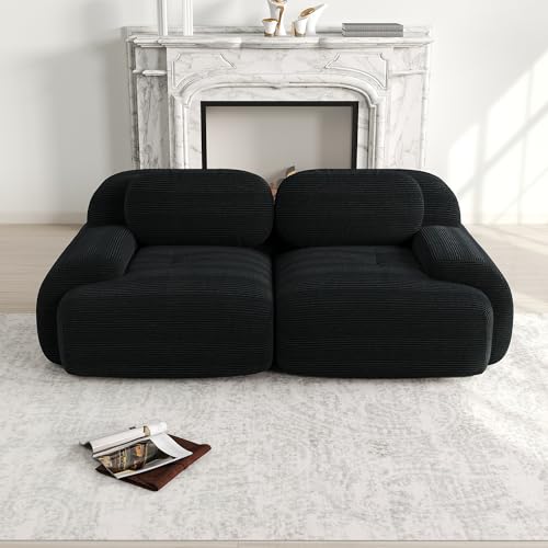 HAUSPROFI Sofa 2-Sitzer, 208cm Lounge Sofa Couch Polstersofa mit Armlehne, Boneless Sofa für Wohnzimmer, Schlafzimmer und Heimkino, Keine Montage Erforderlich (Schwarz) HAUSPROFI Sofa 2-Sitzer, 208cm Lounge Sofa Couch Polstersofa mit Armlehne, Boneless Sofa für Wohnzimmer, Schlafzimmer und Heimkino, Keine Montage Erforderlich (Schwarz)