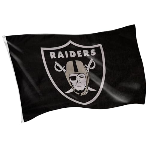 Team Sports America NFL Las Vegas Raiders 3 x 5 Outdoor Durable Flag with Grommets | Heavy Duty Flag & Banner for Outdoor Garden Patio | Indoor Wall Decor Flag | Works with Flag Poles for House