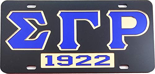 Cultural Exchange Sigma Gamma Rho 1922 Mirror Insert Car Tag License Plate [Black - Car/Truck]