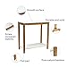 BAMEOS Bamboo Side Table Console Side Table, 2-Tier End Accent Table with Storage Shelf, Modern Furniture for Living Room Bedroom Balcony Family and Office in White Color(23.62 x 11.81 x 23.23 in)