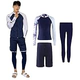 [YFMAYI] ラッシュガード メンズ 水着 上下セット 長袖 レギンス サーフパンツ 3点セット