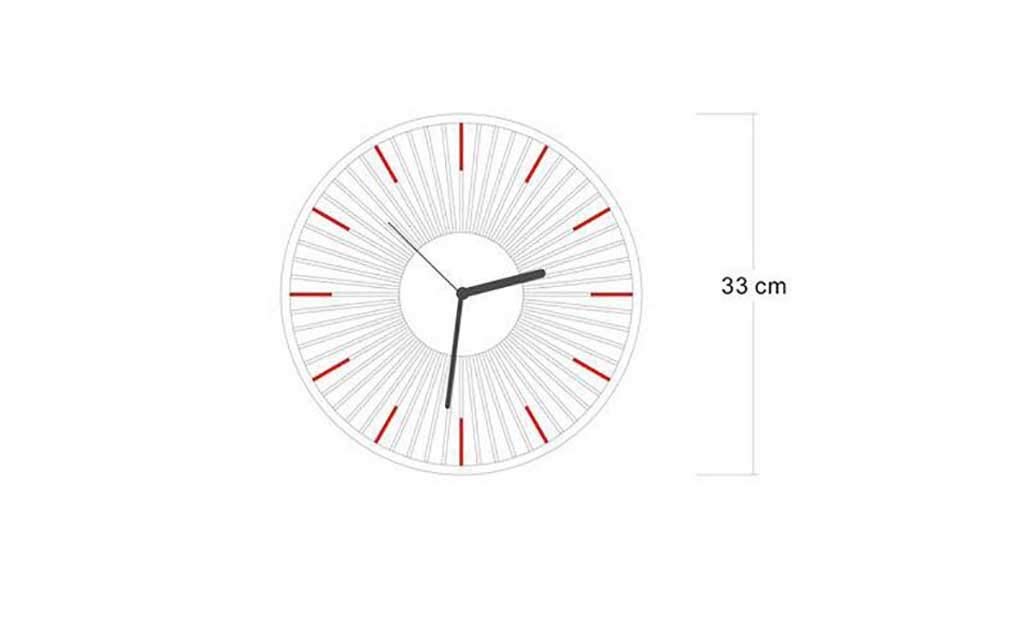 Estante de pared de bambú MU con reloj de madera natural 7