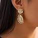 Dainty Irregular Crystal Drop Dangle Earrings for Women Trendy, Statement Chunky 14K Gold Dangly Asymmetric Geometric Zircon Earrings Vintage Jewelry (White-Gold)
