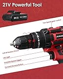 Akkuschrauber 21V Akku Bohrschrauber, 36 Nm Max 2×1500 mah Akkus 80 tlg. Zubehör 18+3 Drehmomentstufen Akku Schlagbohrschrauber mit LED Licht für Heimwerker & Schrauben, zum Bohrwände Holz, Metall - 4