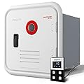 FOGATTI RV Tankless Water Heater, InstaShower 8 Pro, Gen 2, with Mixing Tank, 15x15 Inches White Door and Remote Controller, Propane, DC 12V, Best Unit for RVers' Everyday Use
