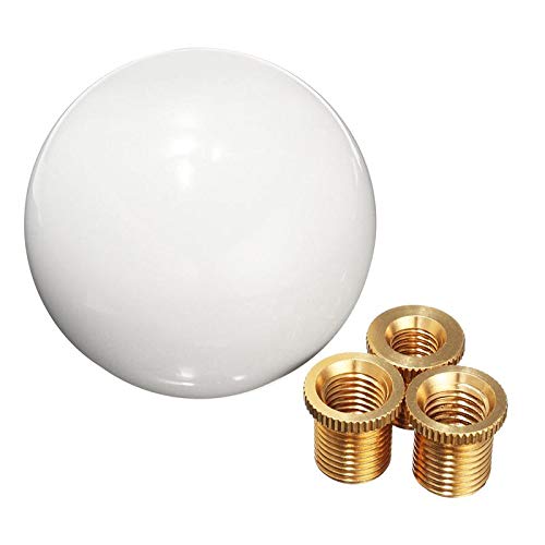 Pure White Round Ball Shift Knob Car Gear Shifter Head Fit Most Manual Automatic Vehicles 5 6 Speed M8 M10 M12 #TOP3