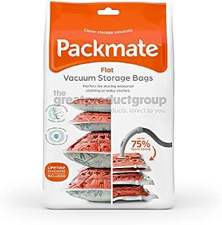 Packmate - 10 Large 80 x 55cm Flat Vacuum Storage Bags - Ideal for Storing Clothes, Towels, Coats, Jackets, Blankets, Pillows and Much More