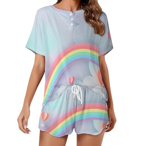 Vêtements de nuit ete amples anti-transpiration pyjama court fluide