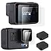 OOTSR (Lot de 6) Protecteur d'écran pour GoPro Hero 7 (Noir Seulement) Hero 5 Hero 6, avec 4 Protecteur d'écran en Verre trempé + 2 Bouchon d'objectif