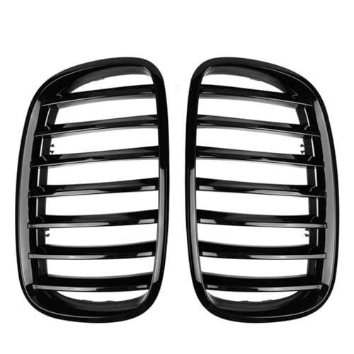 Grille calandre avant pour BMW X5 E70 finition noir brillant double barrette style sport 2 pièces