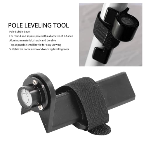 Einstellbare Nivellierstange aus Aluminium, Tragbare Konstruktion, Vertikale Rohrmessvorrichtung, Horizontale Blase für Runde und Rechteckige Stangen mit 1 Bis 1,25 Zoll
