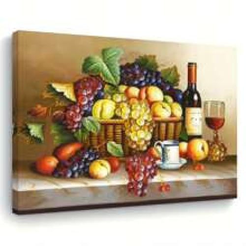 Affiche chic de vin et fruits 70x90cm avec cadre interne decoration de salon