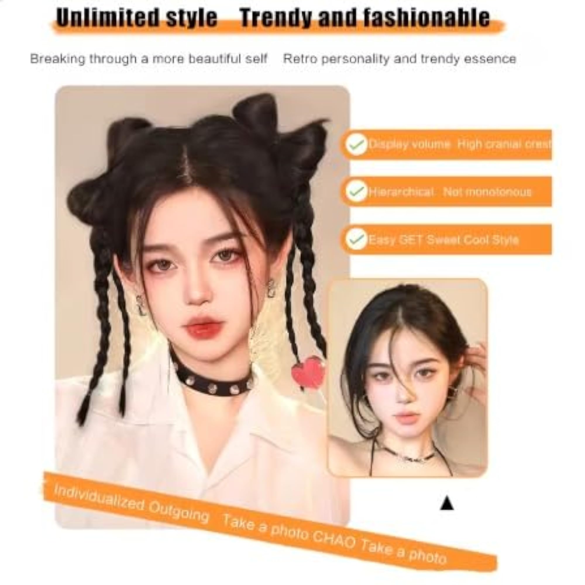 Hair Bow Knot Design Ponytail Extensions, 2 Styles with Barrette