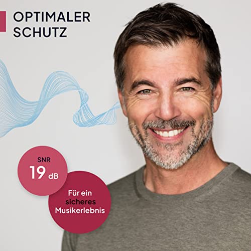 Foto von Senner MusicPro - Gehörschutz für Festival, Konzert und Disco, Alubehälter, rot/transparent - Gehörschutzstöpsel/Hörschutz Erwachsene - Gehörschutz Arbeitsschutz, Ohrstöpsel Musik, Earplugs
