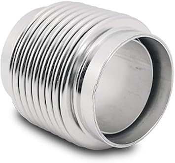 Vibrant Performance 69527 Exhaust Bellows Assembly, Directional Flow Solid Liner, 1.875 in. diameter inlet, 1.875 in. diameter outlet, 2.75 in. Long, 321 Stainless Steel, Electropolished, each